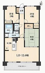 朝日プラザCITYサザンコーストA棟 3LDKの間取図画像