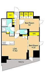 シーズンフラッツ大井町 1SLDKの間取図画像