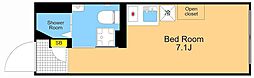COCOCUBE大井町II ワンルームの間取図画像