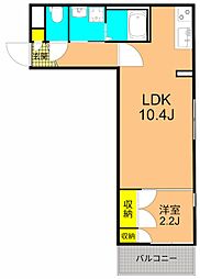 ALLURE日吉 1Kの間取図画像