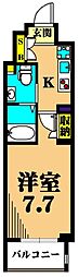 ParkCube大井町 1Kの間取図画像