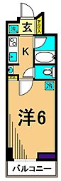 三越ゼームス坂マンションC棟 1Kの間取図画像