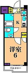 三越ゼームス坂マンションC棟 1Kの間取図画像