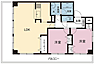 間取り：南西角部屋で人気の２LDK、全室南向きで各部屋収納があるもの魅力です