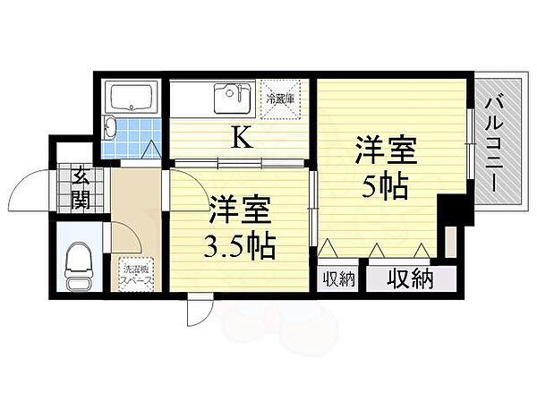 プロスパーK ｜大阪府大阪市港区波除３丁目(賃貸マンション2K・6階・30.81㎡)の写真 その2