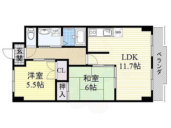 大阪府大阪市西区九条南３丁目(賃貸マンション2LDK・3階・56.65㎡)の写真 その2