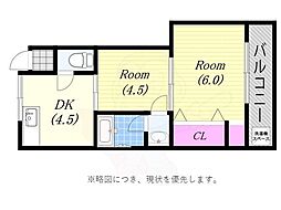 第三草薙ビル 1DKの間取図画像