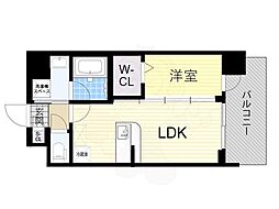 エステムコート難波WEST-SIDEVIIエクシーナ 1LDKの間取図画像