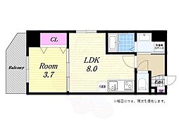 ジーグランデ九条 1LDKの間取図画像