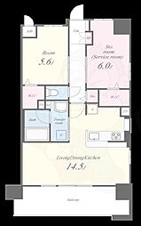 ベイ・グランデ弁天町 1SLDKの間取図画像