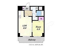 エクシード浜口 1LDKの間取図画像