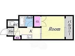 DO大阪港 1Kの間取図画像