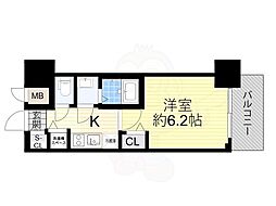 プレサンス大阪ドームシティワンダー 1Kの間取図画像