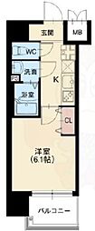 Vita弁天町 1Kの間取図画像