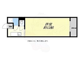 二条通住宅1号棟 1Kの間取図画像
