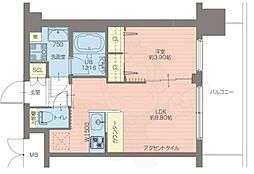 プレジオ弁天町ASIAN 1LDKの間取図画像