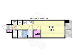 スプランディッド大阪ベイサイドDUE ワンルームの間取図画像