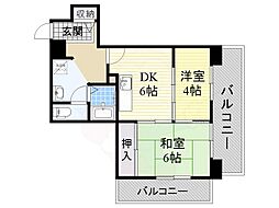 grace大阪港 2DKの間取図画像