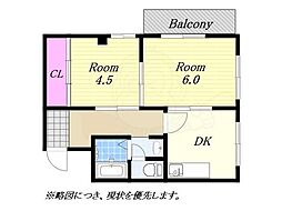 メゾン春 2DKの間取図画像