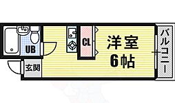 サンドーム大森 1Kの間取図画像