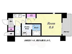 アドバンス大阪ベイストリート 1Kの間取図画像