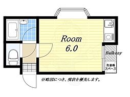 ハイツ山口 ワンルームの間取図画像