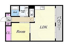 ポートヴイラメイセイ 1LDKの間取図画像