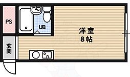 ルネ市岡 ワンルームの間取図画像