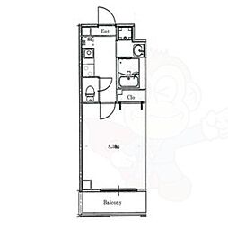 CionNISHIKUJO 1Kの間取図画像
