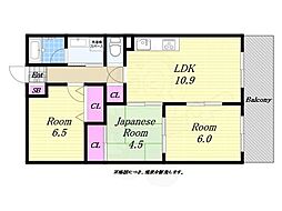 コージーコート 3LDKの間取図画像
