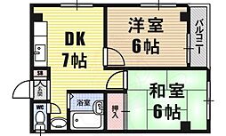 ハイツ 2DKの間取図画像