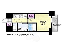 エスリード大阪NEXUS 1Kの間取図画像
