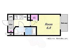 エグゼ大阪CITY ZWEI 1Kの間取図画像
