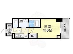 エスリード大阪LIVRE 1Kの間取図画像