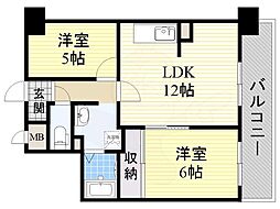 grace大阪港 2LDKの間取図画像