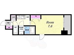 セオリー大阪リバークロス 1Kの間取図画像