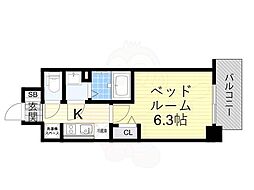 アドバンス大阪SERENO 1Kの間取図画像