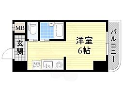 ハーバーメゾン弁天 ワンルームの間取図画像