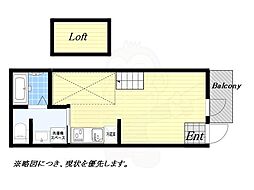 Nesta Residence 大正 1DKの間取図画像