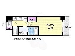 エスリード阿波座レジデンス 1Kの間取図画像
