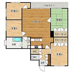 ルミエール市岡 4LDKの間取図画像