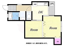 喜多村ビル 2DKの間取図画像