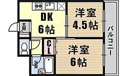 シャトー波除 2DKの間取図画像
