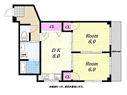 ベル・ドミュール 2LDKの間取図画像