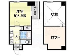 ハーバーハウス大阪 1Kの間取図画像