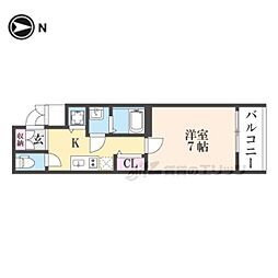 アドバンス京都烏丸町 1Kの間取図画像