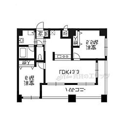 カスタリア壬生 2LDKの間取図画像