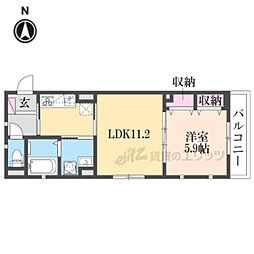 ラ・トランス 1LDKの間取図画像