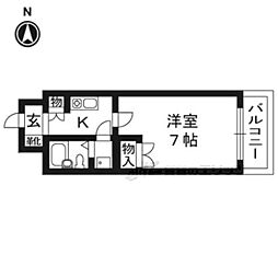 デイスターアベニュー 1Kの間取図画像