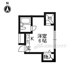 グランタック千本 1Kの間取図画像